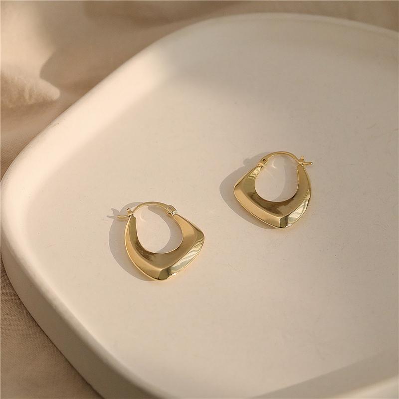 ANENJERY Необычные серьги-кольца Женские нишевые геометрические серьги