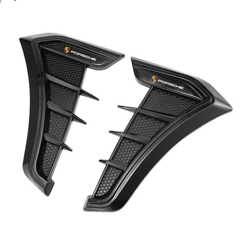 1 Pair Universal Carbon Black Car Fender Vents Air Sticker Cover For Porsche Cayenne Panamera Macan Boxster Cayman 718 911 VT6