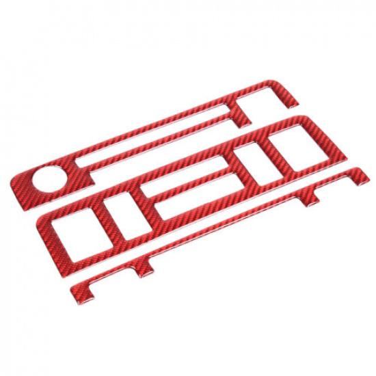 Red Carbon Fiber Center Console Button frame Trim For BMW 3 Series E46 98-04