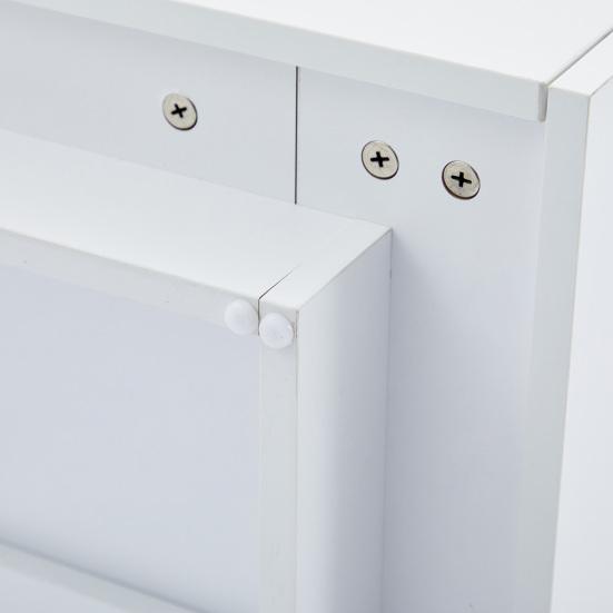 Center Table Multifunctional Square 360 Degree Swivel Coffee Drawer High-Gloss White 2-Tier And Storage Cabinet Walnut Chipboard Frame Living