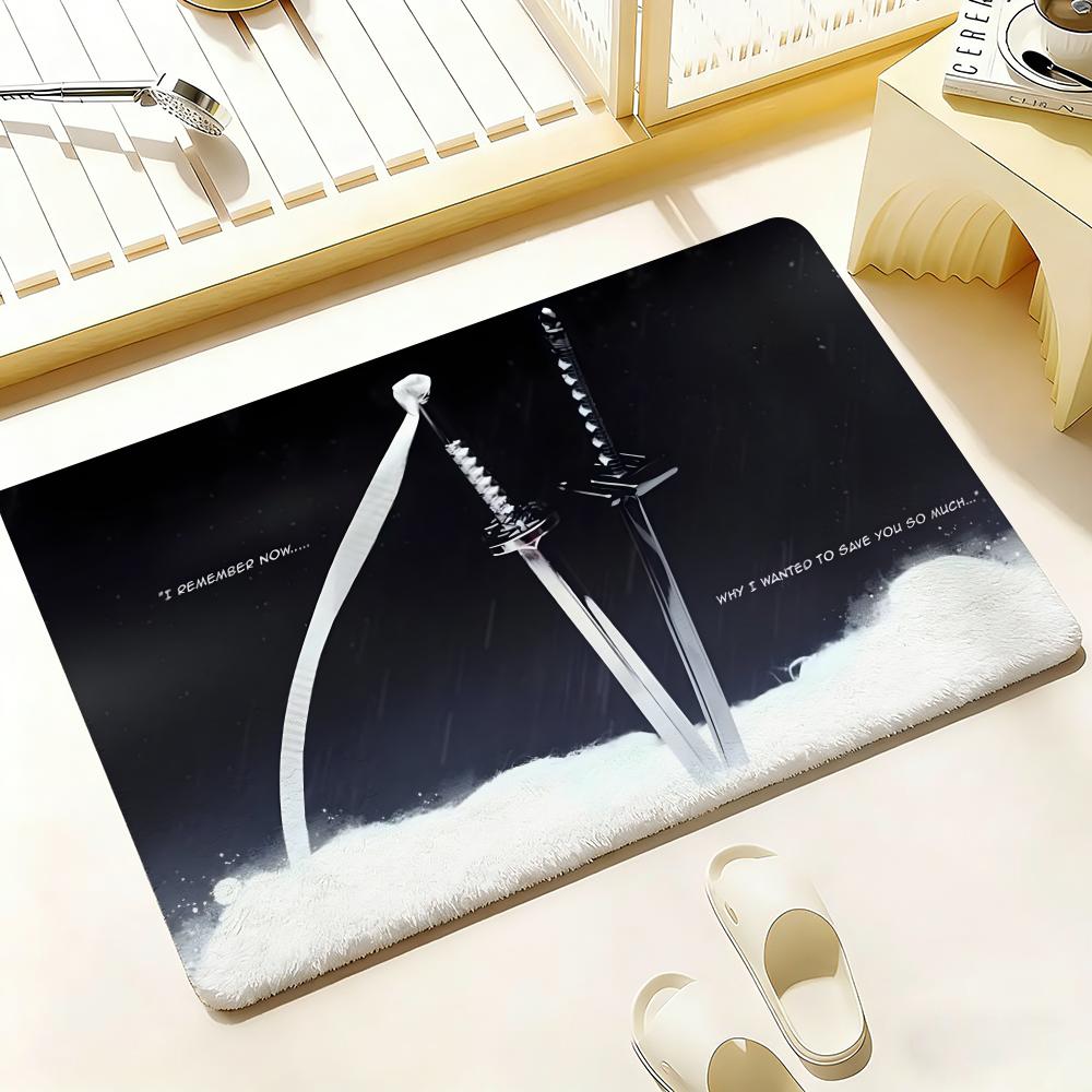 Hot Anime B-Bleach Floor Mat Bedroom Living Room Flannel Door Mat Non-Slip Home Decor