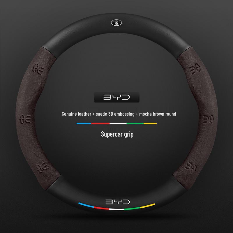 3D Тисненая Накидка на Руль для BYD Qin, Han, Tang, Song, Yuan, e2, Destroyer, Dolphin