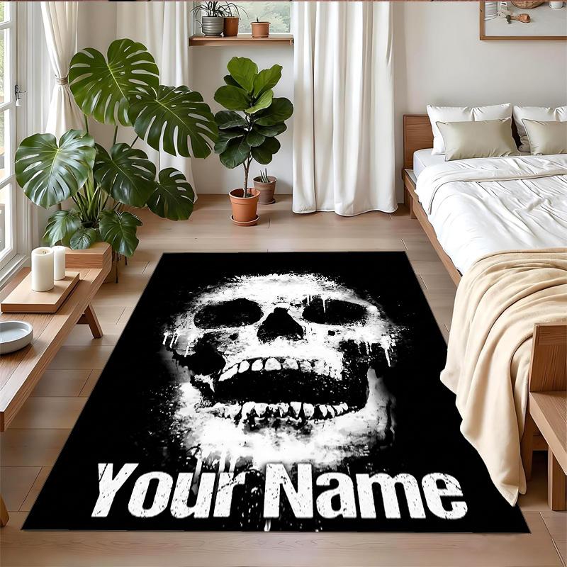 Crystal Velvet Rug Custom Name Text, Soft Non Slip Floor Mat Home DecorDeftones