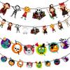 House Halloween Festival Ornaments Halloween Decor Hanging Garland Paper Chain Halloween Banner