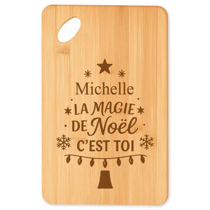 Planche à découper / Plateau apéro - PLANETEE - Michelle Magie de Noël Sapin - Bambou - Motif sapin - Design festif