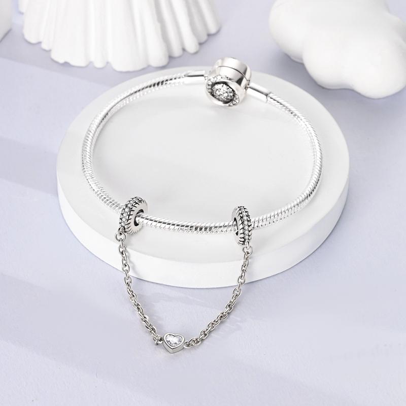 Copper Stars Moon Sun Clover Safety Chains Pendant Charms Beads Fit Original Bracelets Diy Jewelry Gift For Women