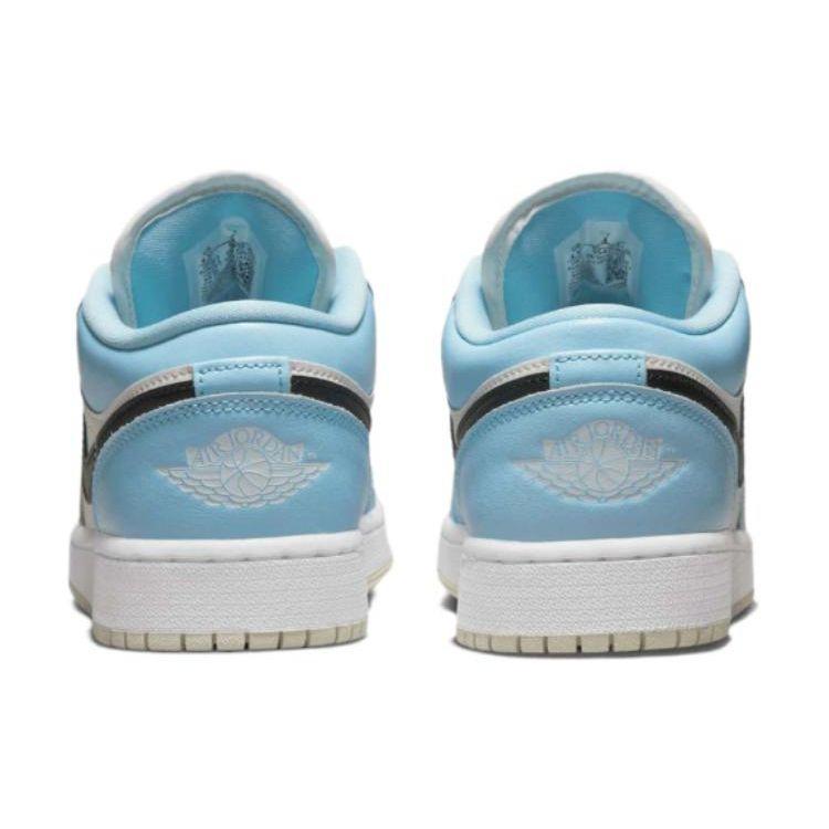 Детские кроссовки Air Jordan 1 Low GS Ice Blue Black Sail White 554723-401