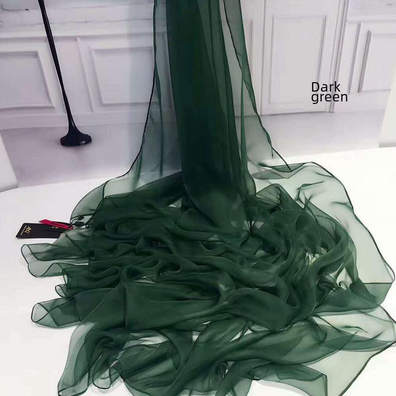 Ultra-thin Ice Silk Women's Scarf: Solid Color, Sunscreen, Beach-Friendly, Popular Style, One-Piece