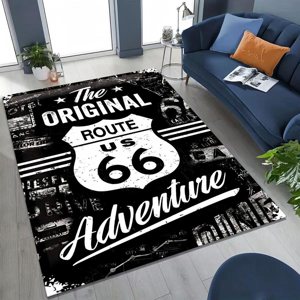 3D ретро ковер Route 66 Америка Историческая Мать-дорога для спальни, гостиной, дивана, дома, коврик для прихожей, Декор, Большой детский нескользящий коврик для пола