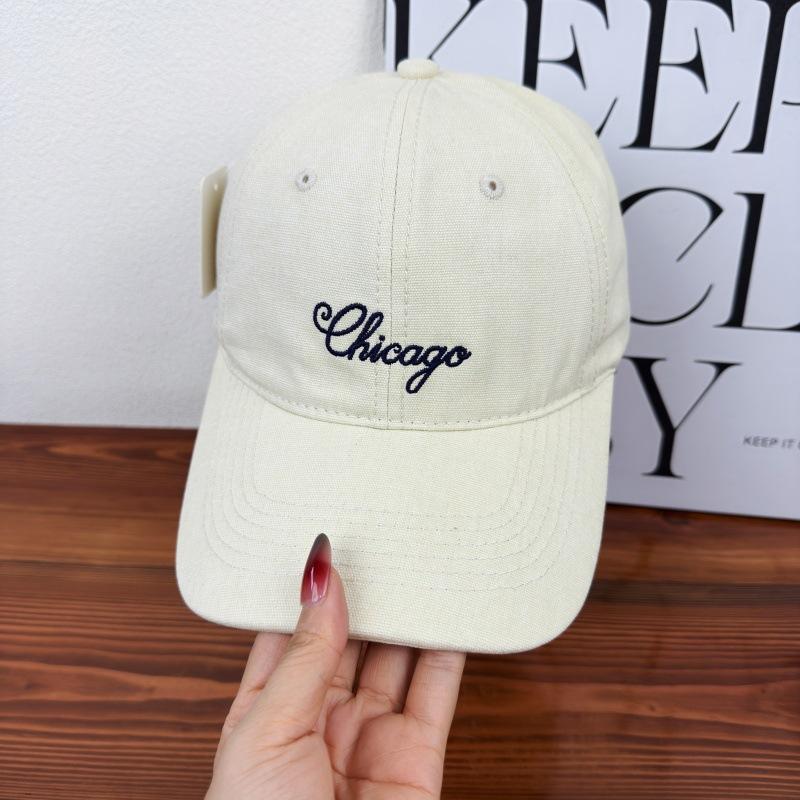 New spring and summer baseball cap men's and women's soft top letter embroidery versatile face small sunshade curved brim cap