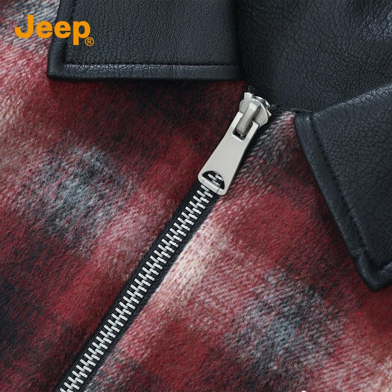 Jeep Мужская американская ретро куртка из смесовой шерсти в клетку с цветными блоками