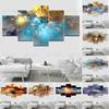 5 панелей красочные серые, желтые, синие облака, абстрактная картина на холсте, постеры и принты, настенные художественные фотографии, домашний декор для комнаты, без рамки