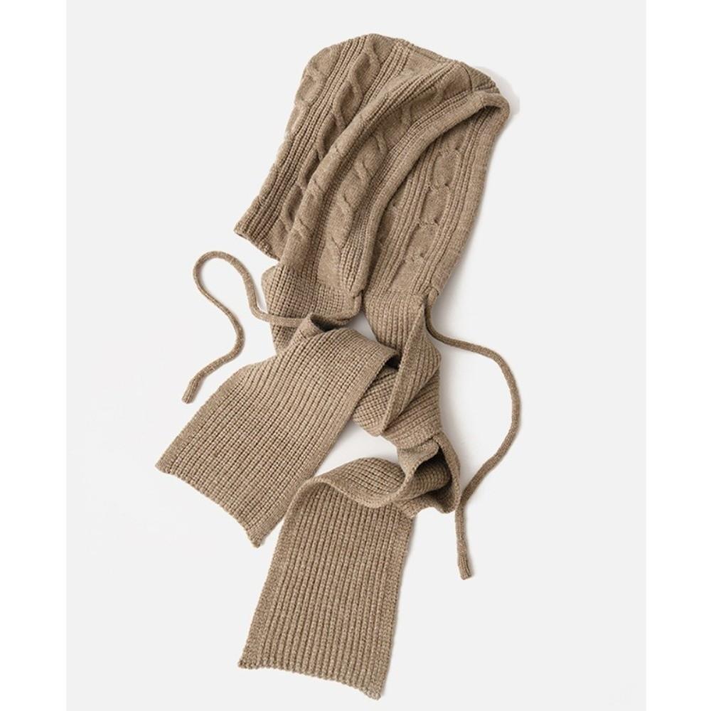New Winter Warm Shawl Balaclava Hats Integrated Thicken Beanies Caps Ear Protection Soft Hooded Scarf