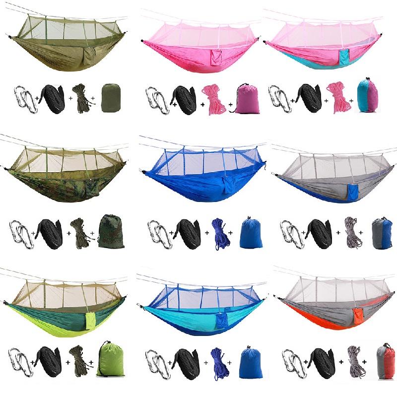 Spacious Double Person Hanging Hammock Bed With Anti-mosquito Net For Camping