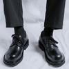 2024 молодежная платформа британская черная обувь с большим носком модная круглая платформа повседневная модная обувь 44332-R