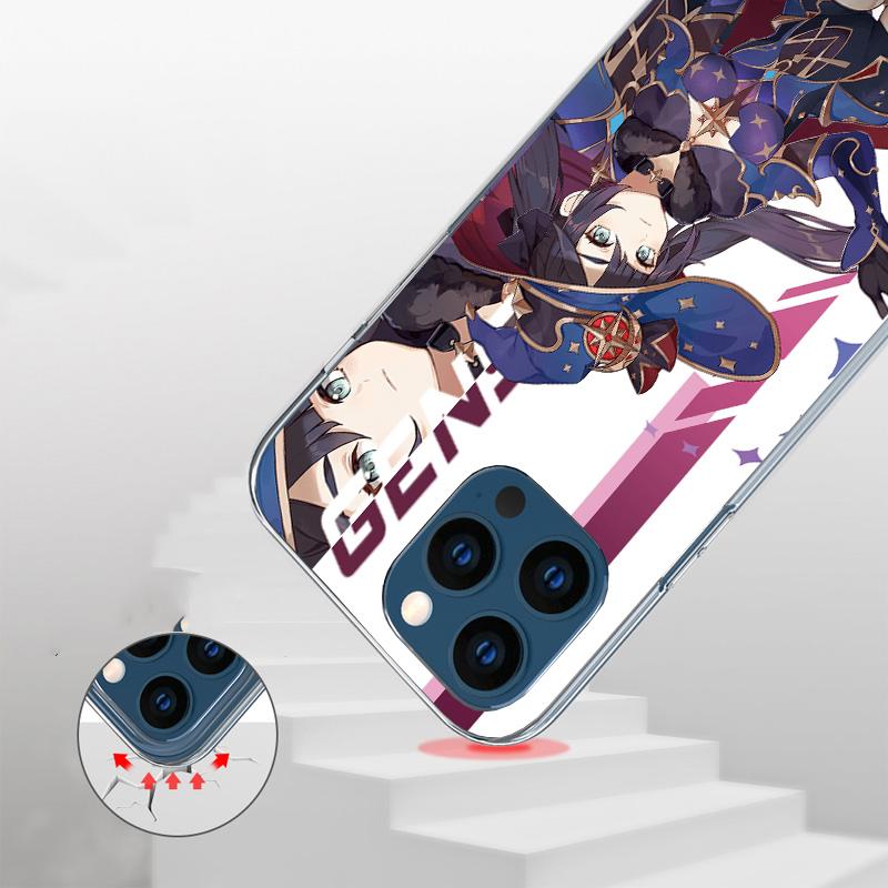 Anime Genshin Impact Phone Case For iPhone 17 Air 11 13 Mini 14 15 Plus 16 12 Pro Max 16E SE 7 8 Pattern Soft TPU Back Cover 17
