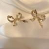 Stud Earrings Bow Japanese and Korean Earrings New Year Style Trendy and High-end Light Luxury Women's Style