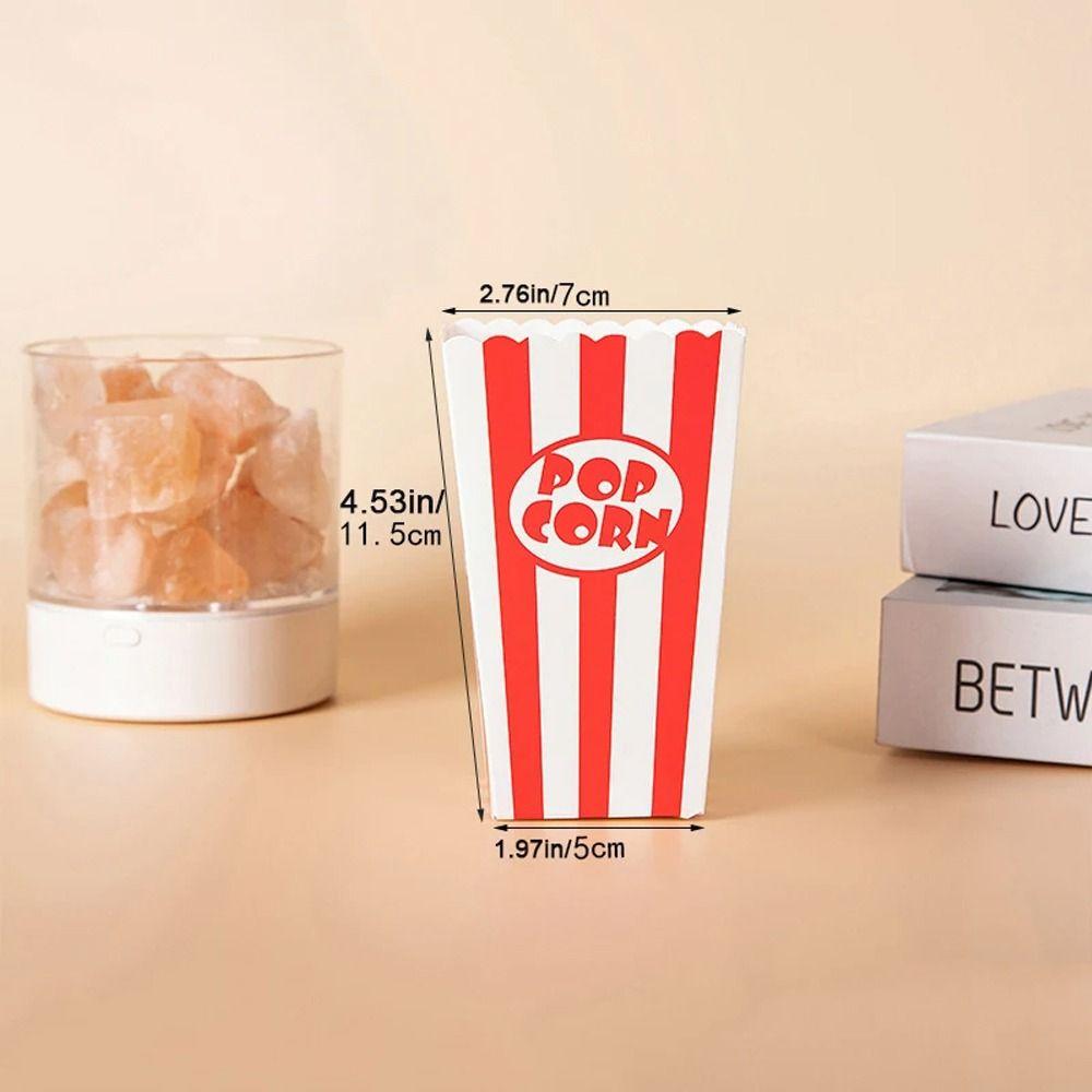 12pcs Folding Paper Popcorn Striped Bags DIY Gifts Snack Containers Popcorn Paper Boxes  Baby Shower