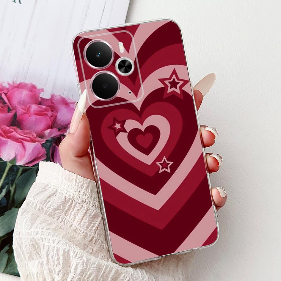 Чехол Для Realme 14 5G Новый Стильный Розовый Бабочка Луна Мягкий Силиконовый Чехол Coque Для Realme14 14X 14T Бампер Realme14T 14 X Funda