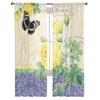 Antique Plant Flower Butterfly Chiffon Sheer Curtains For Living Room Bedroom Decoration Window Tulle Curtains Drapes