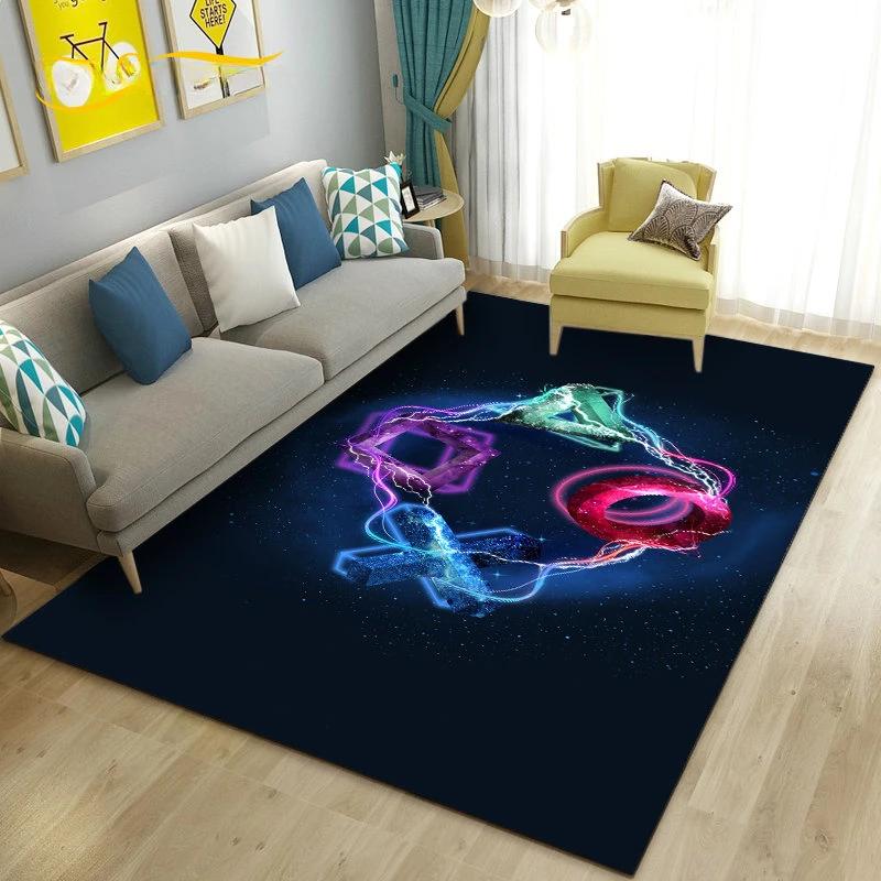 Cartoon Gamer Game Controller Carpet For Living Room Non Slip Parlour Sofa Large Area Rug Bedroom Kid Play Room Floor Mat