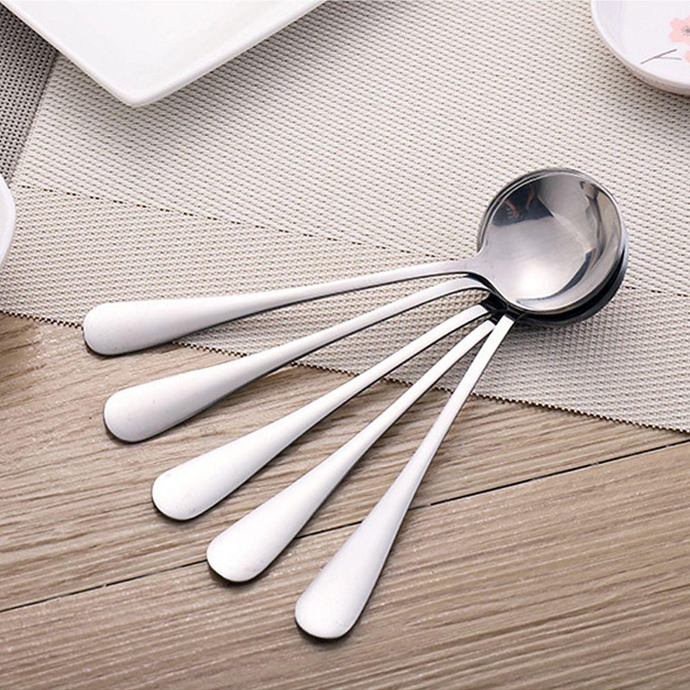 1 шт. ложки для супа из нержавеющей стали 17 см кухонный инструмент круглая ложка для перемешивания для десертного кофе