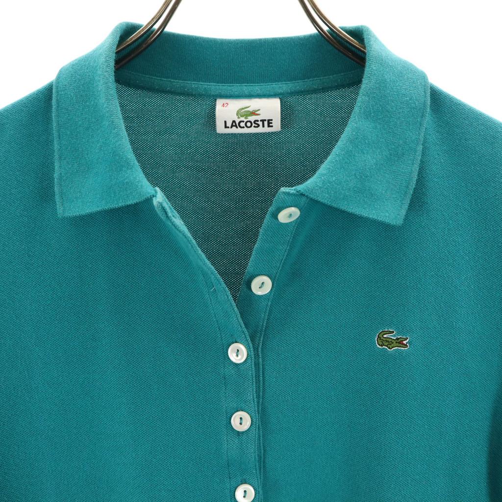 Lacoste Женское поло с коротким рукавом 42 Бирюзовый Палевый Б/У