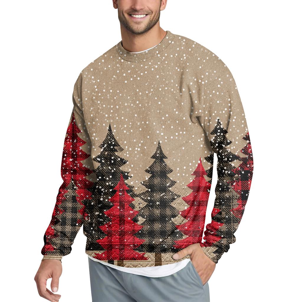 Мужской повседневный модный свитшот с принтом и круглым вырезом