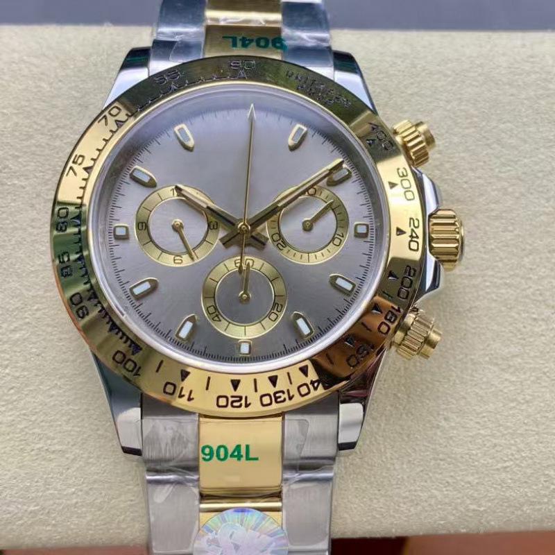 Мужские автоматические механические часы Rolex Daytona 40 мм, многофункциональные, с инкрустацией бриллиантами.