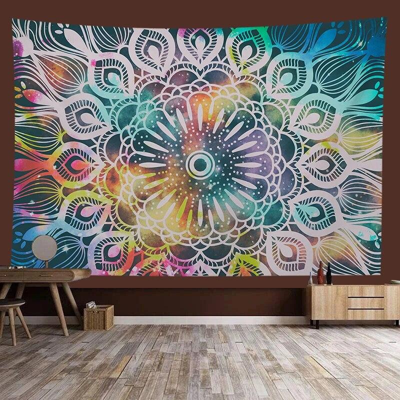 Mandala Floral Tapestry Bohemian Hippie Hanging Cloth Wall Art Decoration Background Cloth Room Living Room Home Decor