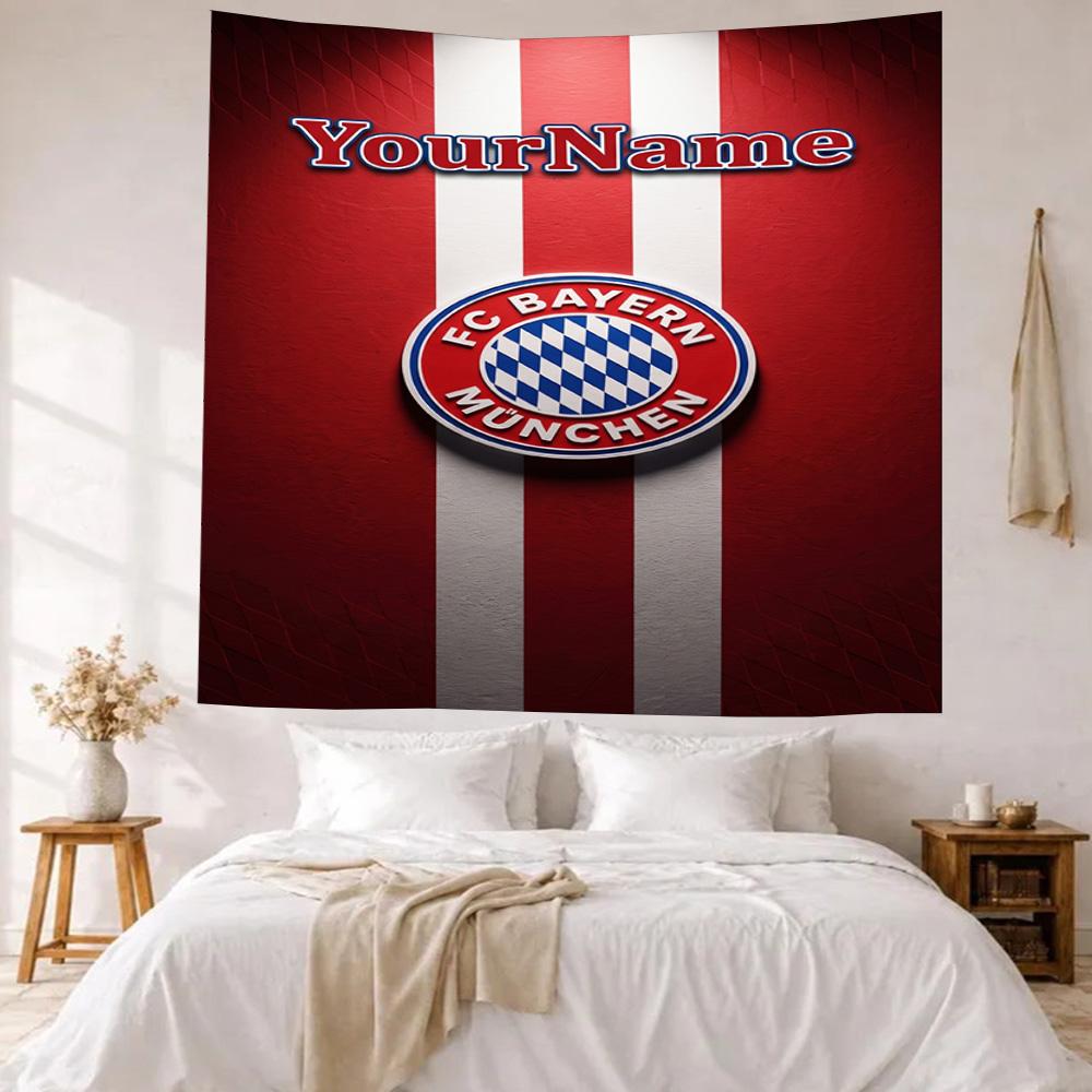 Bayern Munich Custom Your Name Wall Decor Tapestry Art For Pet Memorial Birthdaywedding Party Backdrop Family Gift