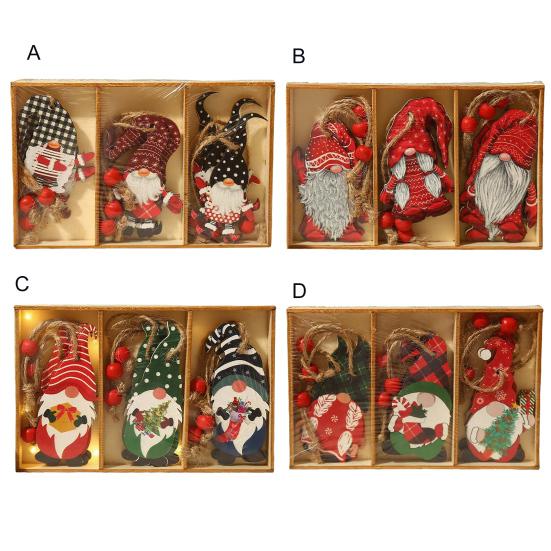 9 шт. Деревянные подвесные украшения на рождественскую елку, ручной работы, украшения в виде кукол эльфов-гномов