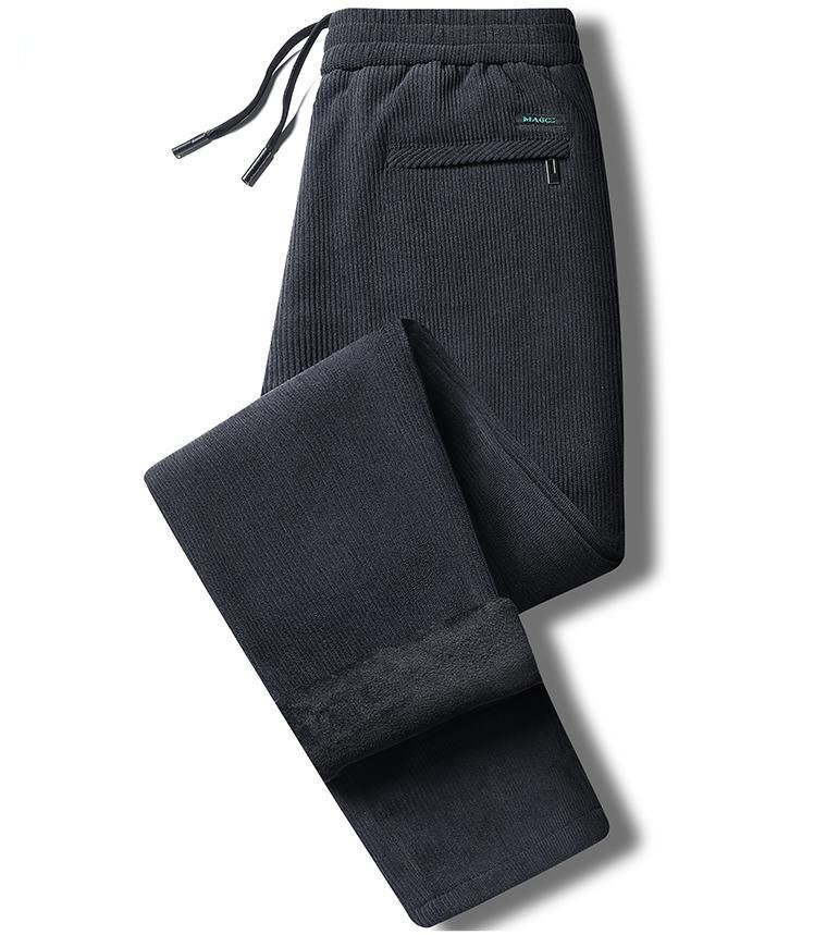 Мужские большие вельветовые теплые зимние повседневные брюки прямого кроя с вельветовой подкладкой