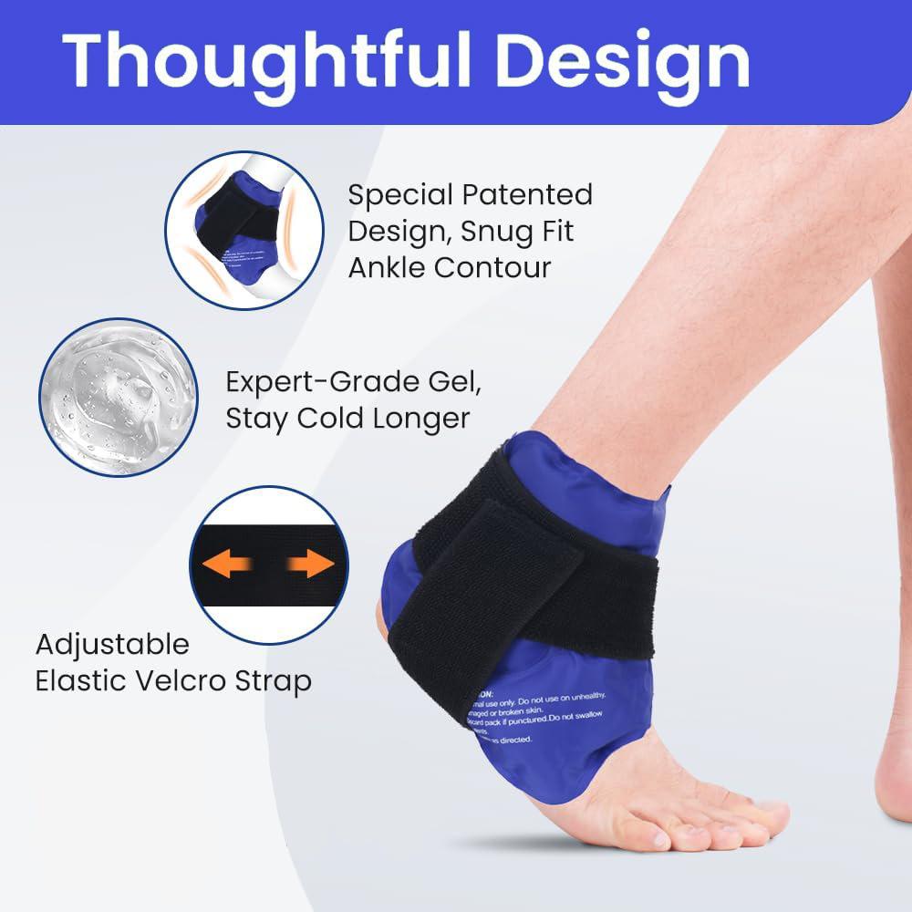 Ankle Brace Ice Pack Wrap For Injuires Hot Cold Therapy Reusable Gel Cold Pack Ankle Support For Pain Relief Sprains