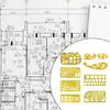 Landscape Templates Ruler Set Architecture Plastic Measuring Symbols Stencil Geometry Measuring Bathroom and Kitchen Floor