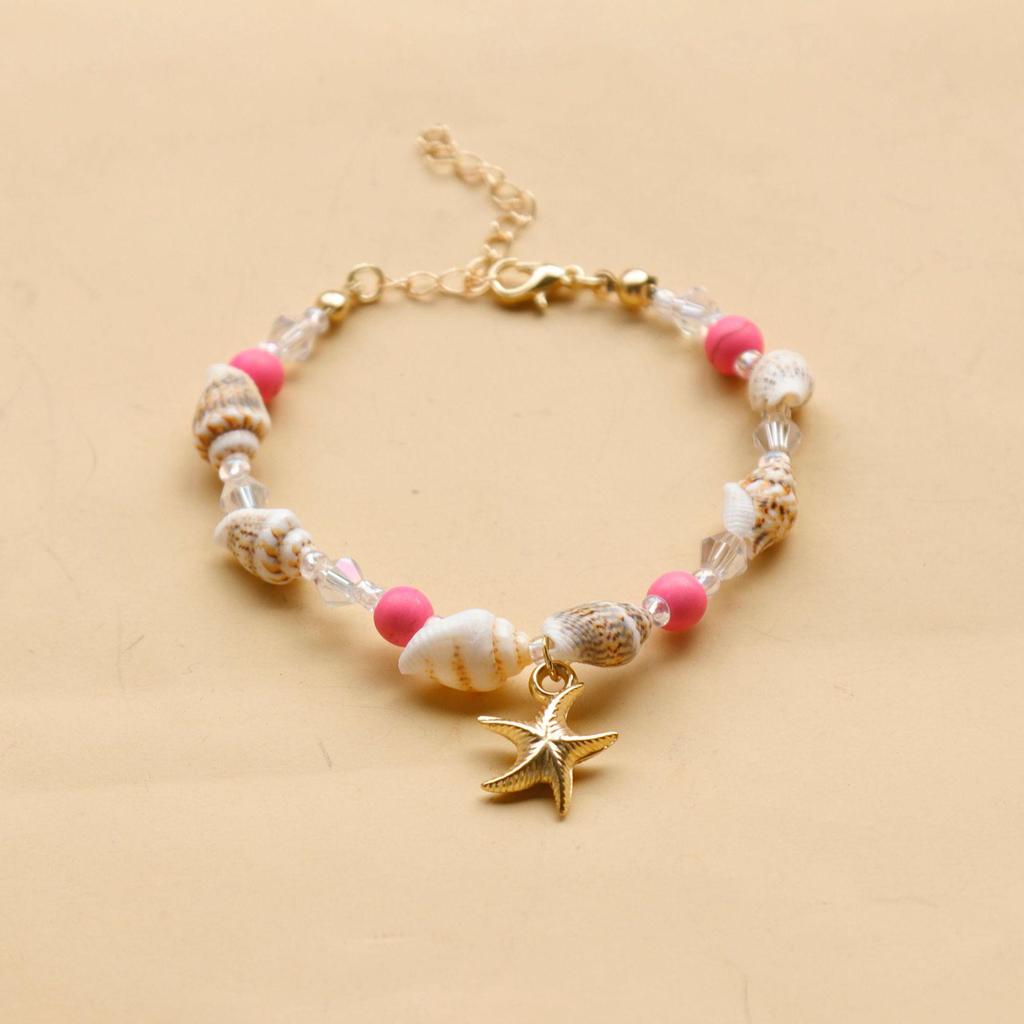 Handmade Seashell & Crushed Stone Bracelet with Lobster Clasp - Perfect Summer Travel Souvenir