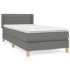 3130322 vidaXL Divan Bed with Mattress Dark Grey 90x200 Cm Fabric