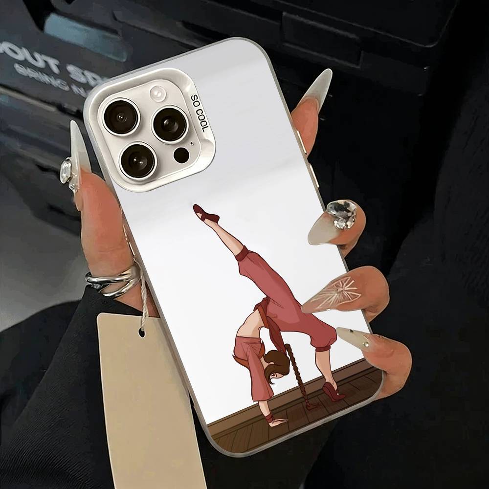 Чехол для телефона GYM Girl для iPhone 11 12 13 14 15 16 Pro Max Plus белый Серебристый Чехол для телефона