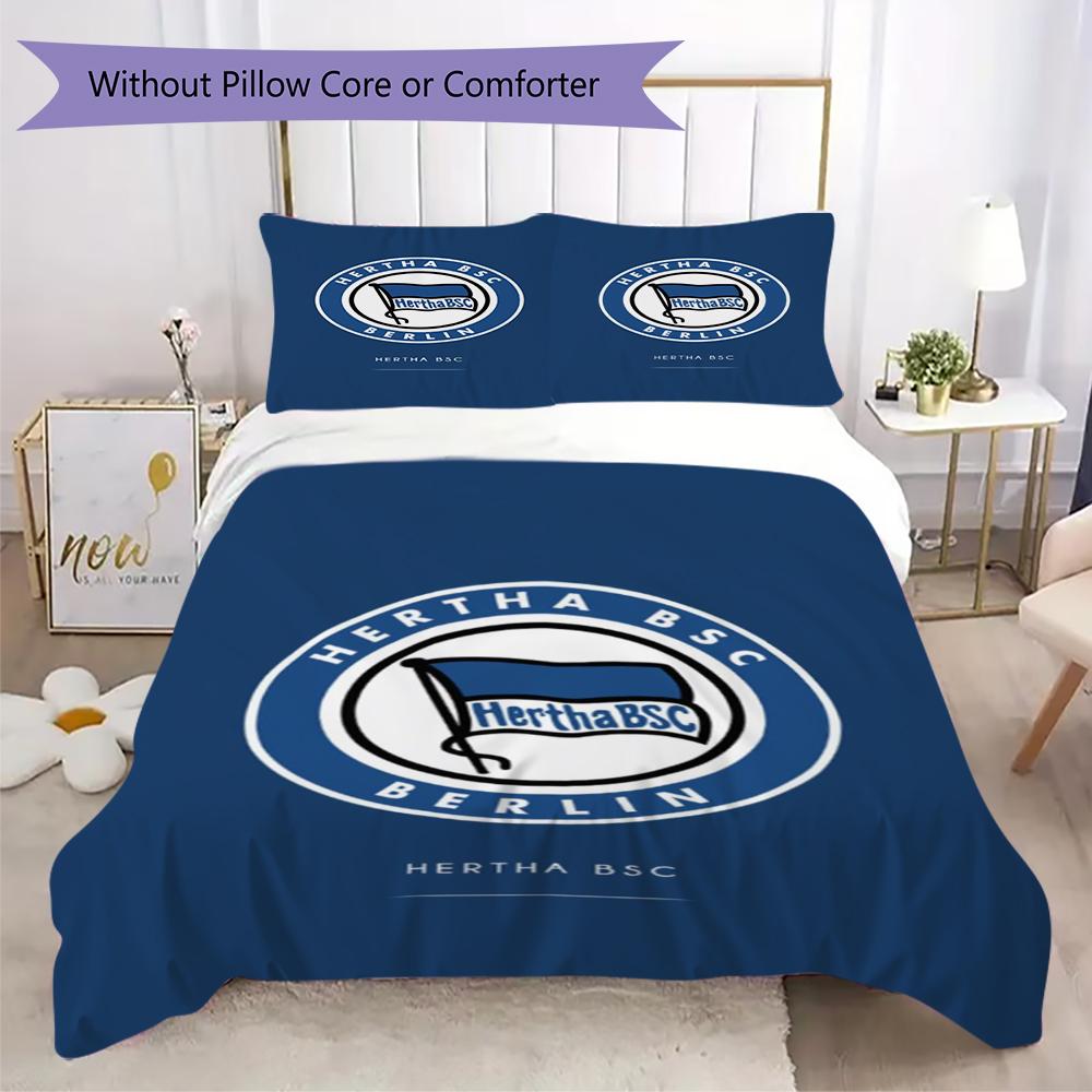 Hertha BSC Pattern Bedding uilt Set uilt Cover Pillowcase Home Decoration Birthday Gift (1 * duvet cover + 2 * pillowcase without core)39
