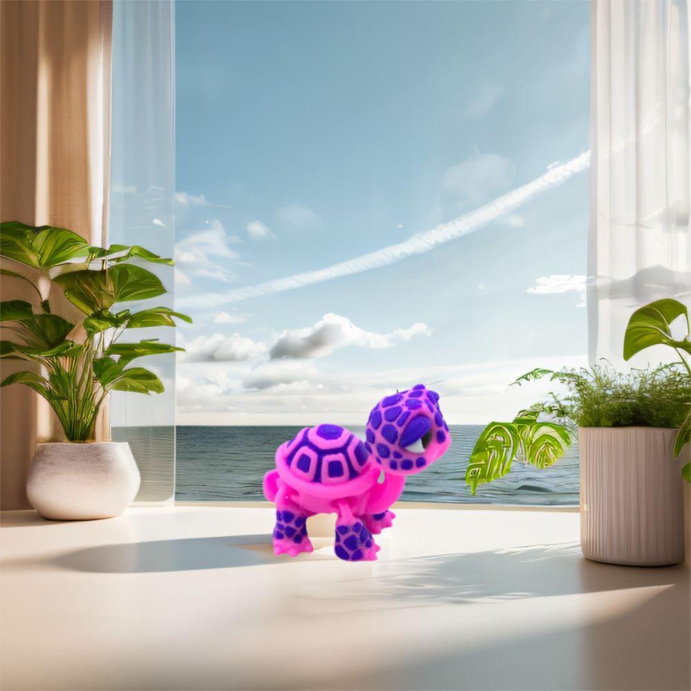 Plastic Simulated Animal Model Cartoon Desktop Decorations 3D Printed Turtle Model Holiday Gifts