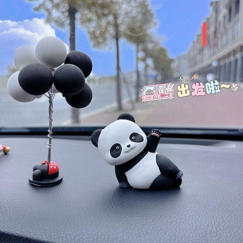 Ins-Style Cute Cartoon Panda Car Dashboard Ornament Car Aroma Diffuser Stone Gypsum Decoration Car Interior Accessories for Women