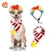 Festive Knitted Christmas Scarf For Pets Featuring Colorful Cartoonish Wig Design For Dogs