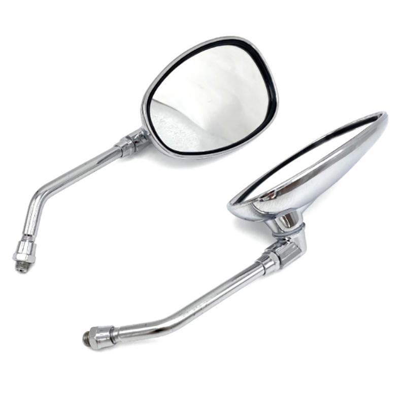 Универсальные 10мм хромированные зеркала заднего вида мотоцикл мотокросс скутер электровелосипед гоночный мотоцикл боковое зеркало аксессуары для обзора сзади