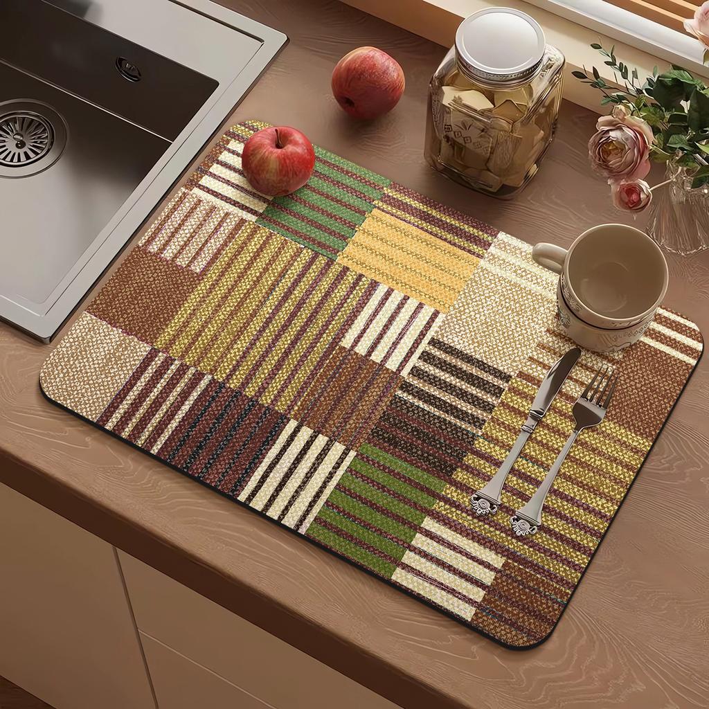 Diatomaceous Earth Kitchen Mat Non Slip Washable Fast Drying Absorbent Sink Floor Mat Home Decor