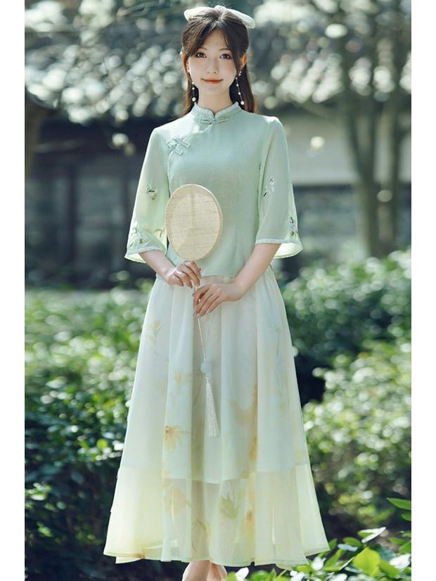 Summer Chinese Women's Fairy Hanfu Tang Suit