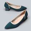 Spring and Autumn Pointed Flying Knitted Single Shoes Medium Heel Knitted Flying Thread Knitted Ladyshoes Thick Heel