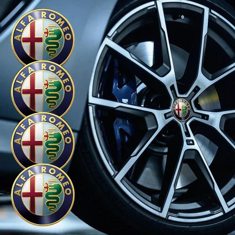Car Stickers For Alfa Romeo Car-styling 4pcs 56mm Auto Wheel Center Hub Caps Badge Decorative Sticker For Alfa Romeo Giulietta S