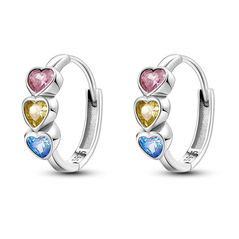 Серьги из стерлингового серебра 925 пробы, роскошные серьги-сердечки, звездочки, луна цвета розового золота для женщин, свадебной вечеринки, модные украшения Joyas