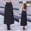Down Cotton Skirt Women Autumn Winter New High Waist Medium Length Thickened