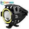 Motorcycle Headlight Fog Lights Super Bright Abgle Eyes Additional Spotlights Universal Moto Auxiliary U7 Mini LED Driving Lamp
